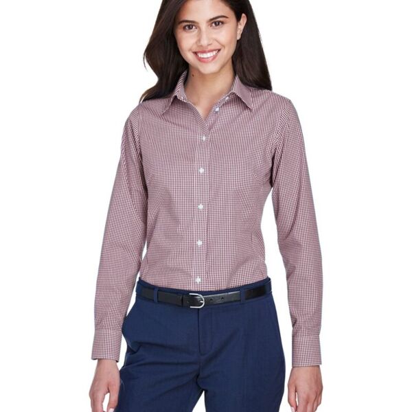 Women's Crown Collection® Gingham Check Woven Dress Shirt Thumbnail