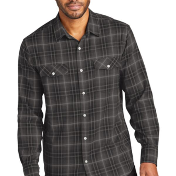 Men's Long Sleeve Ombre Plaid Shirt Thumbnail