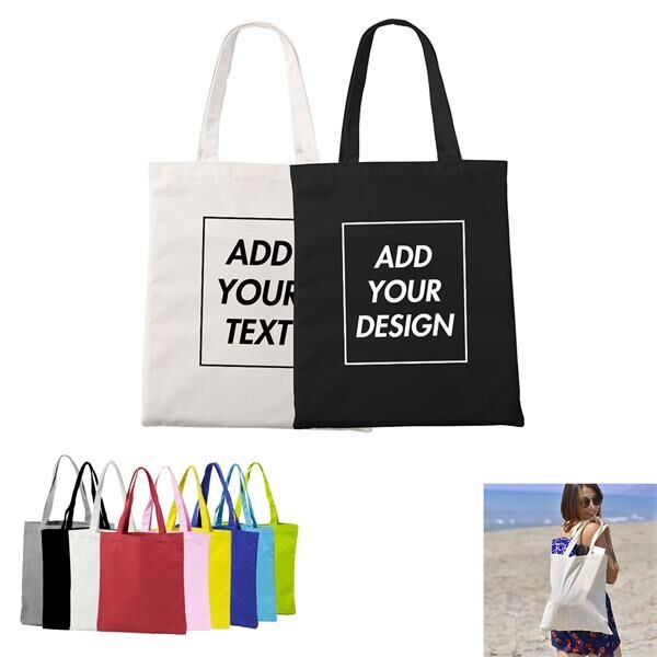 Cotton Canvas Shopping Tote Bag 13.4 " x 15.7 " Thumbnail