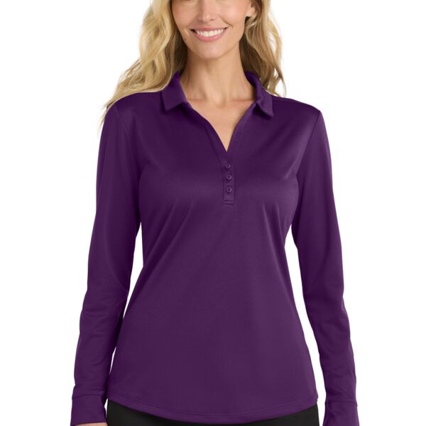 CSI Ladies Silk Touch ™ Performance Long Sleeve Polo Thumbnail