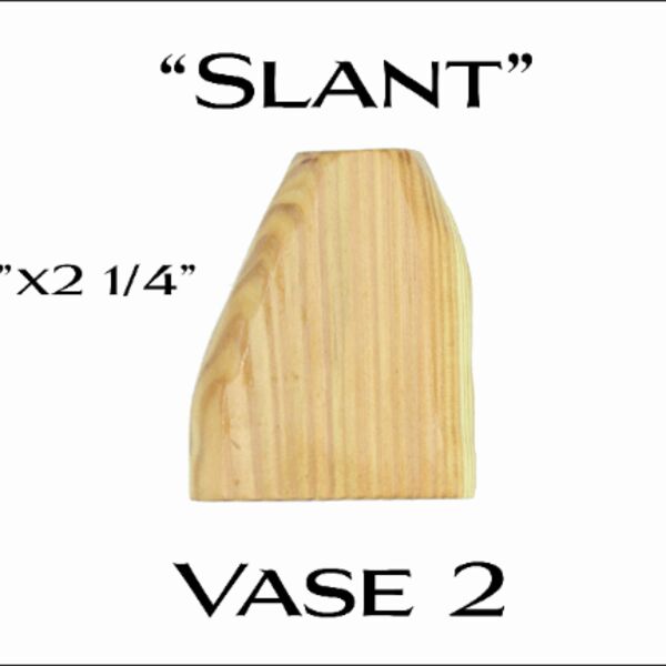 Hand Carved Wooden Dry Flower Vase – “Slant” – 3x2.5x1” – Mahogany Thumbnail