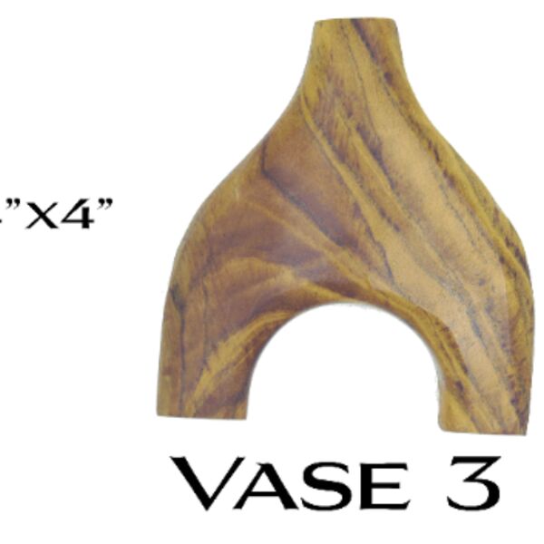 Hand Carved Wooden Dry Flower Vase – “Wishbone” – 4x4x1” – Teak Thumbnail