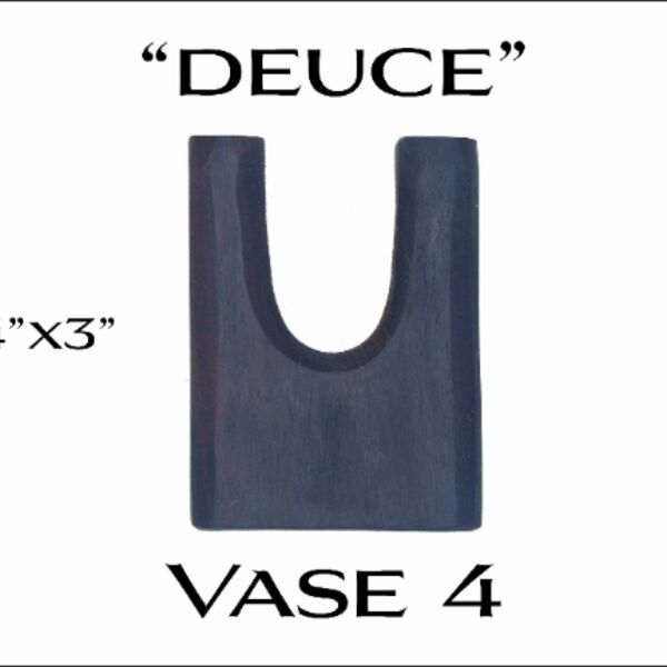 Hand Carved Wooden Dry Flower Vase – “Deuce” – 4x3x1 – East Indian Walnut Thumbnail