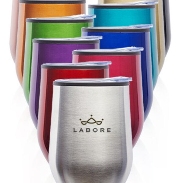 12 oz Shelby Stemless Wine Glass And Lid Thumbnail