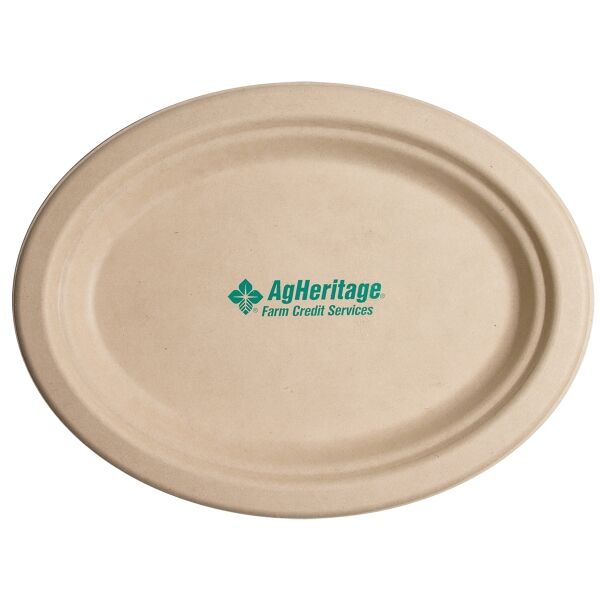 Oval Compostable Paper Plate Thumbnail