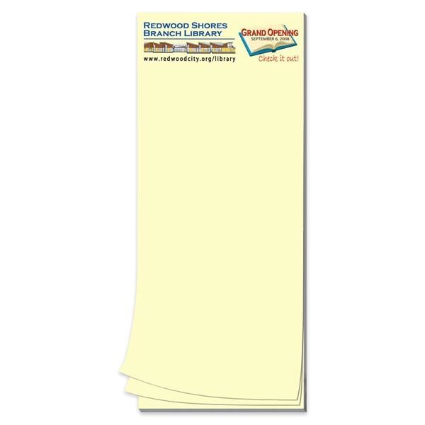 Paper Note Pad 3 1/2 x 8 1/2, 25 pages w/mag 4CP Thumbnail