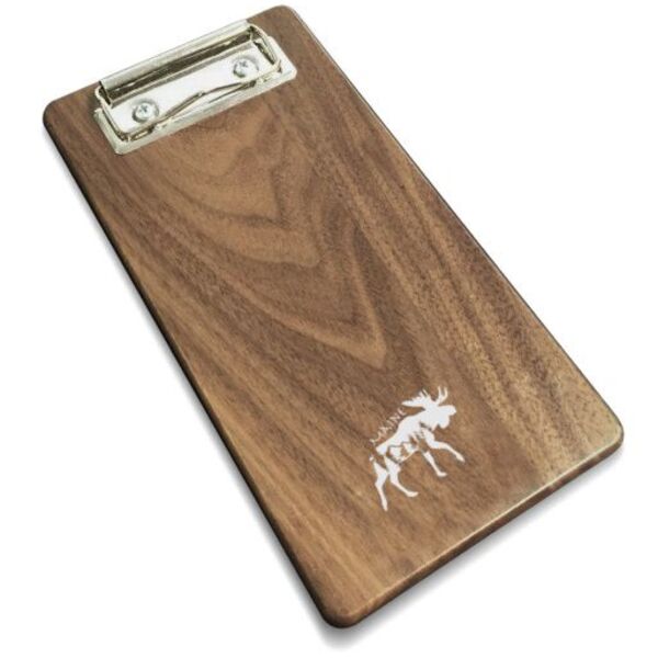 4" x 8" Solid Walnut Wood Check Presenter w/ Clip Thumbnail